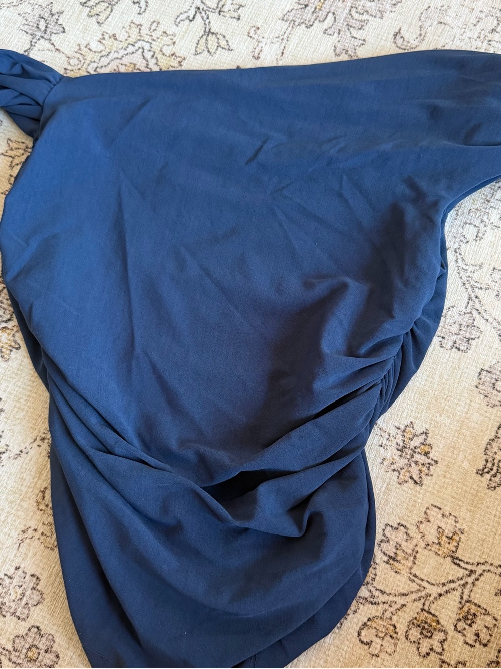 Zara Navy Blue One Shoulder Top